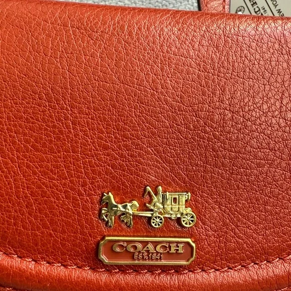 Coach Madison Flap Leather Wallet with Gold Accents - Picture 2 of 7